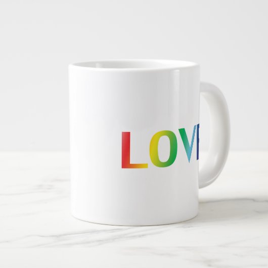 Liebe, Stolz lgbtq Gay quee Regenbogenfarben Jumbo-Tasse (Vorderseite Rechts)