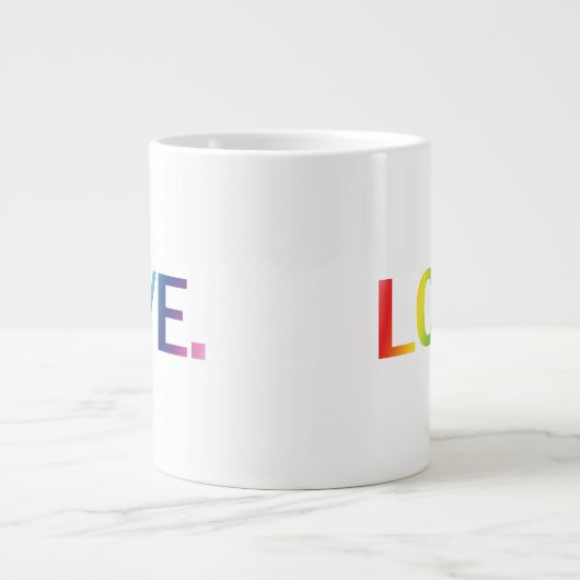 Liebe, Stolz lgbtq Gay quee Regenbogenfarben Jumbo-Tasse (Vorderseite)
