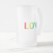 Liebe, Stolz lgbtq Gay quee Regenbogenfarben Mattglas Bierglas (VorderseiteRechts)