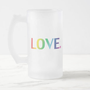 Liebe, Stolz lgbtq Gay quee Regenbogenfarben Mattglas Bierglas