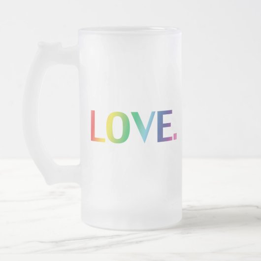 Liebe, Stolz lgbtq Gay quee Regenbogenfarben Mattglas Bierglas (Links)