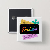 Liebe stolz Liebe. LGBT+Stolz. Rainbow Button (Vorne & Hinten)