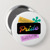 Liebe stolz Liebe. LGBT+Stolz. Rainbow Button (Vorne & Hinten)