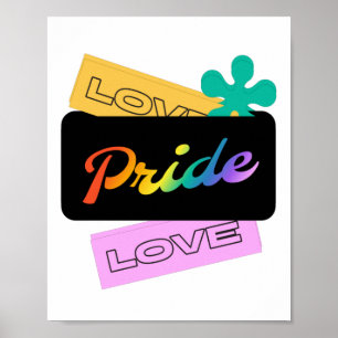 Liebe stolz Liebe. LGBT+Stolz. Rainbow Poster