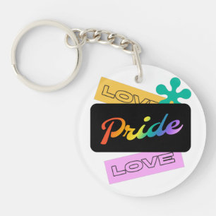 Liebe stolz Liebe. LGBT+Stolz. Rainbow Schlüsselan Schlüsselanhänger