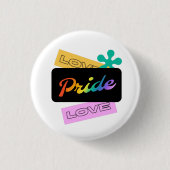 Liebe stolz Liebe. LGBT+Stolz. Regenbogenknopf Button (Vorderseite)