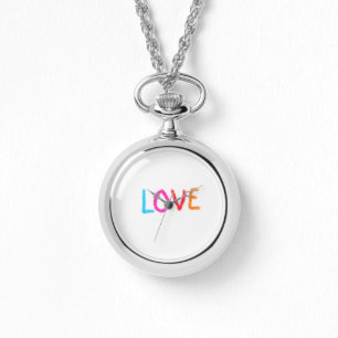 Liebe stolz Regenbogenfarbe LGBTQ Juni modern Armbanduhr