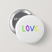 Liebe stolz Regenbogenfarbe LGBTQ Juni modern Button (Vorne & Hinten)
