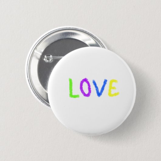 Liebe stolz Regenbogenfarbe LGBTQ Juni modern Button (Vorne & Hinten)