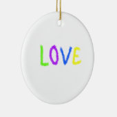 Liebe stolz Regenbogenfarbe LGBTQ Juni modern Keramik Ornament (Rechts)
