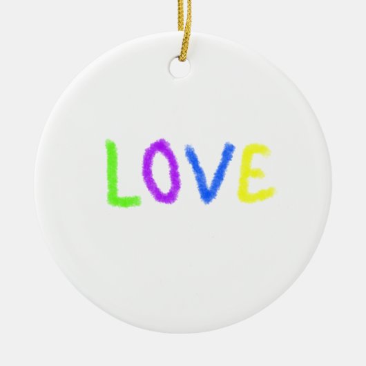 Liebe stolz Regenbogenfarbe LGBTQ Juni modern Keramik Ornament (Vorne)