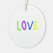 Liebe stolz Regenbogenfarbe LGBTQ Juni modern Keramik Ornament (Links)