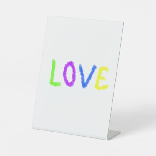 Liebe stolz Regenbogenfarbe LGBTQ Juni modern Sockelschild (Vorderseite)