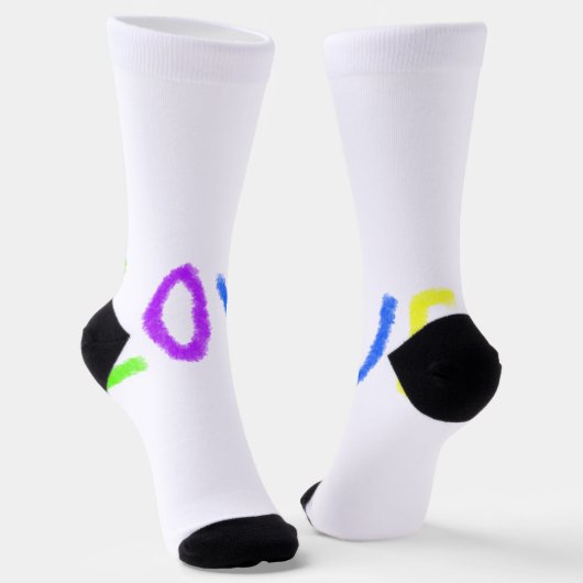 Liebe stolz Regenbogenfarbe LGBTQ Juni modern Socken (Gewinkelt)