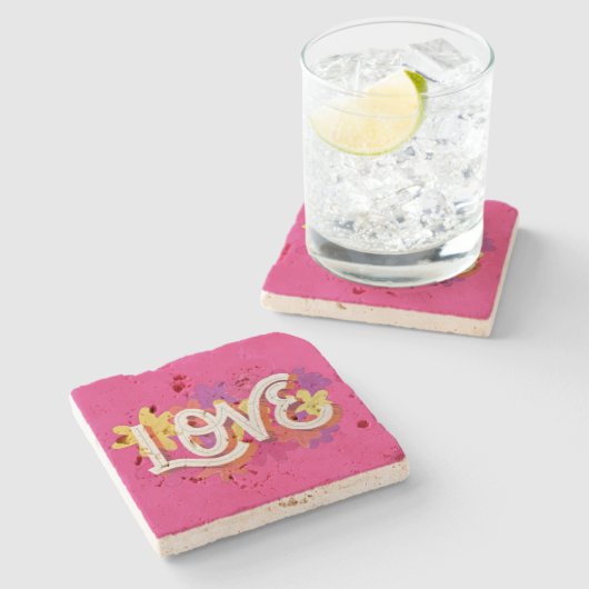 LIEBE Stone Untersetzer (Seitenansicht)