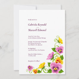 Liebe Story Celebration Wasserfarbe Pansy Hochzeit Einladung