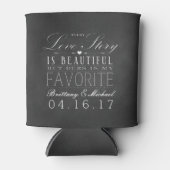 Liebe Story Chalkboard Vintage Wedding Dosenkühler (Vorderseite)