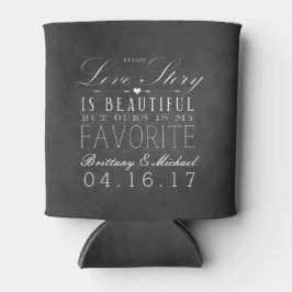 Liebe Story Chalkboard Vintage Wedding Dosenkühler