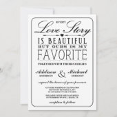 Liebe Story EDITABLE FARBEN Hochzeit Einladung (Vorderseite)