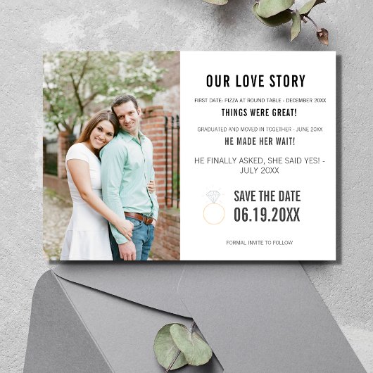 Liebe Story Foto Hochzeit Save The Date