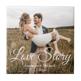 Liebe-Story, Hochzeitstag Foto stilvoll Fliese