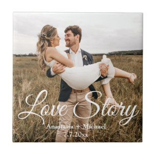 Liebe-Story, Hochzeitstag Foto stilvoll Fliese