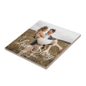 Liebe-Story, Hochzeitstag Foto stilvoll Fliese (Seite)