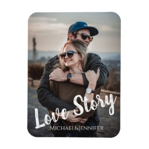 Liebe-Story, moderne Stilschrift,Hochzeitsgeschenk Magnet
