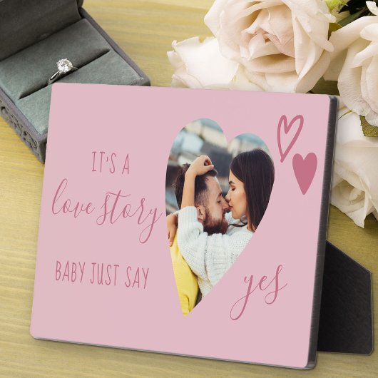 Liebe Story Say Yes Pink Vorschlag Herz Foto Fotoplatte
