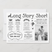 Liebe Story Timeline Fun Save the Date Foto Einladung (Vorderseite)