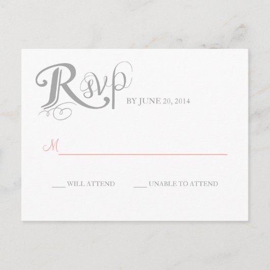 Liebe Story Wedding Antwort Postkarte (Vorderseite)