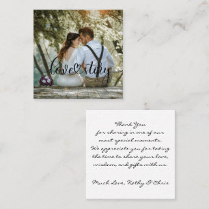 Liebe Story Wedding Picture Vielen Dank Quadratische Visitenkarte