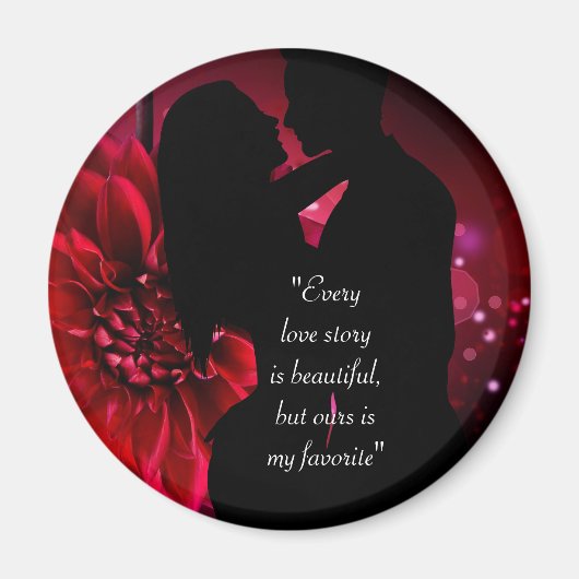 Liebe Story Zitat Kiss Liebhaber Hintergrund Case  Magnet (Vorne)