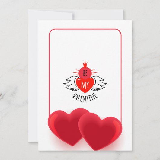 Liebe strahlt glänzende rote Herzen auf weißem göt Einladung (Rückseite)