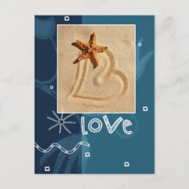 Liebe. Strand Thema Valentinstag Feiertagspostkarte