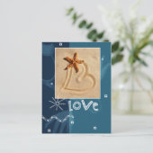 Liebe. Strand Thema Valentinstag Feiertagspostkarte (Stehend Vorderseite)