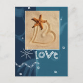 Liebe. Strand Thema Valentinstag Feiertagspostkarte (Vorderseite)