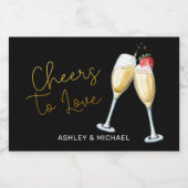 Liebe Strawberry Sparkling Weingläser m Schaumweinetikett (Einzelnes Label)