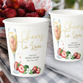 Liebe Strawberry und Champagne Pappbecher