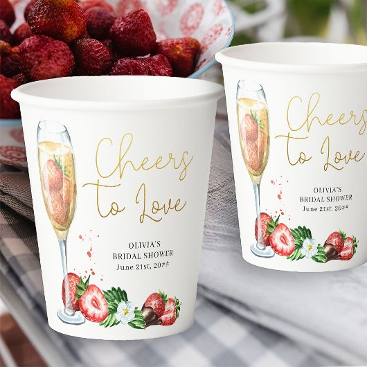 Liebe Strawberry und Champagne Pappbecher