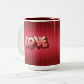 Liebe-Streifen Zweifarbige Tasse (Vorderseite Links)
