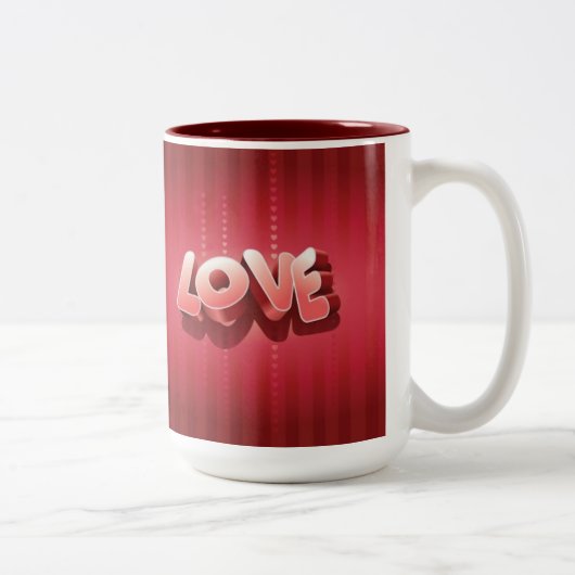 Liebe-Streifen Zweifarbige Tasse (Rechts)
