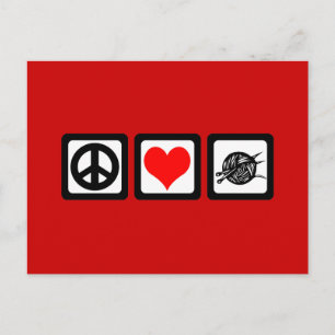Liebe Strick Postkarte