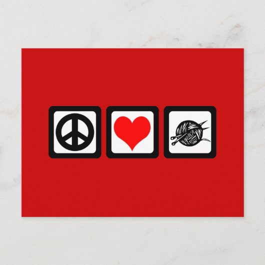 Liebe Strick Postkarte (Vorderseite)