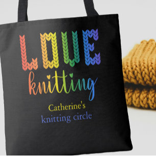 Liebe Stricken Farbige Hübsche Strickzirkel Tasche