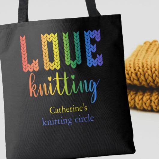 Liebe Stricken Farbige Hübsche Strickzirkel Tasche