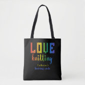 Liebe Stricken Farbige Hübsche Strickzirkel Tasche (Vorderseite)