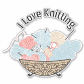 Liebe Strickgarn Bowl Große Aufkleber (Vorderseite)