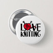 Liebe Strickknopf Abzeichen in rot Schwarz-weiß Button (Vorne & Hinten)