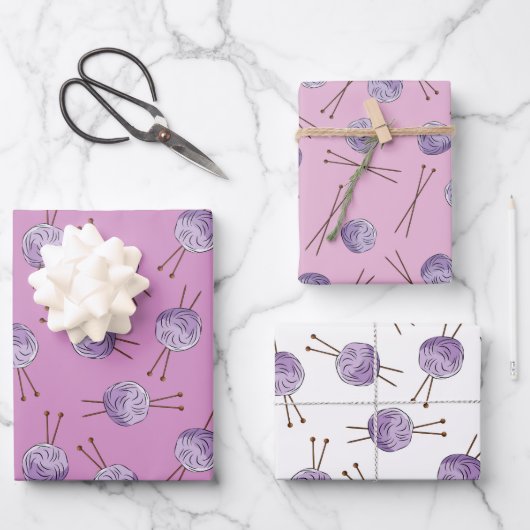 Liebe-Strickpapier Set 3 Geschenkpapier Set (Vorderseite)